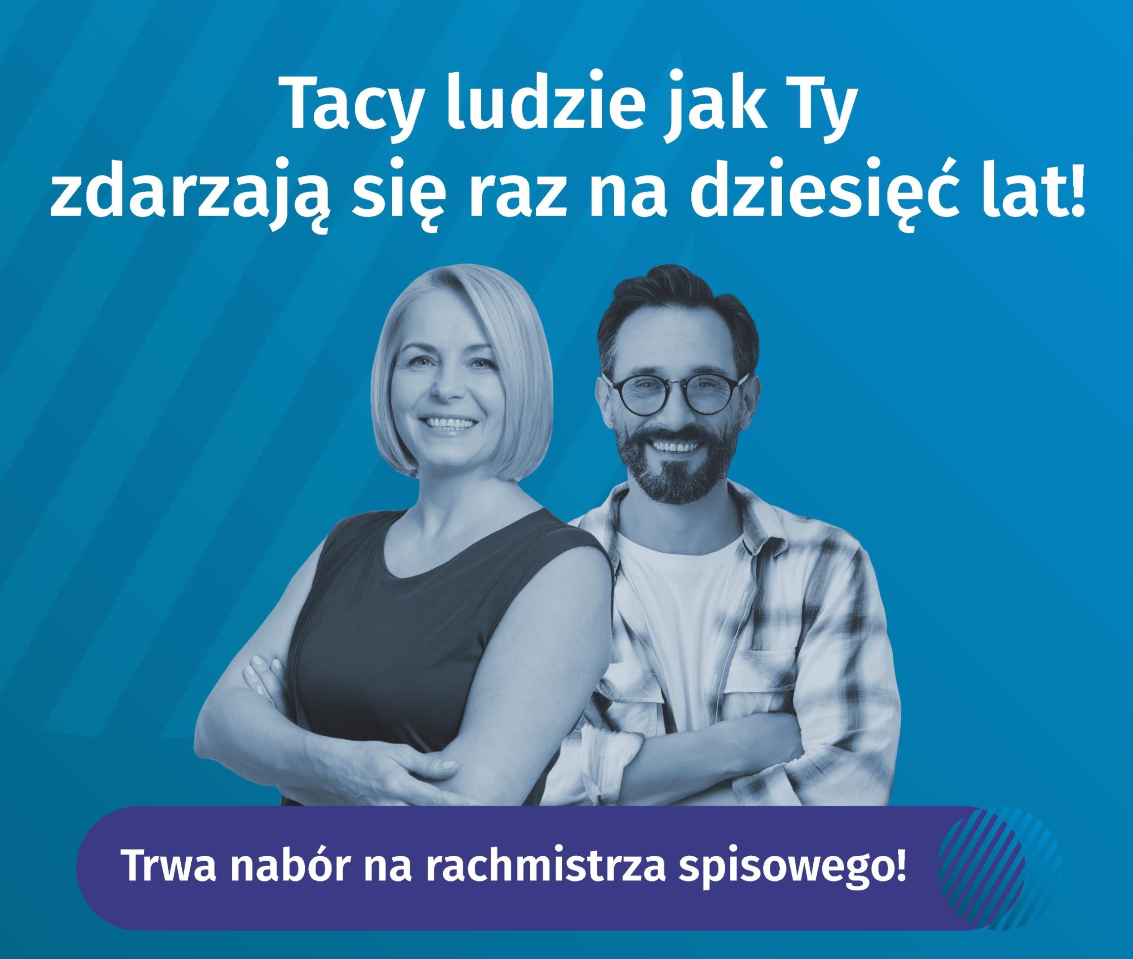 Na zdjęciu informacja o naborze na rachmistrza do Narodowego Spisu Powszechnego Ludności i Mieszkań 2021